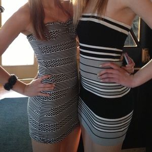 WowCouture black and white striped party dress